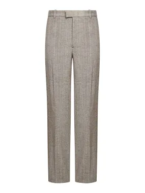 Straight Leg Pants In Silk And Viscose