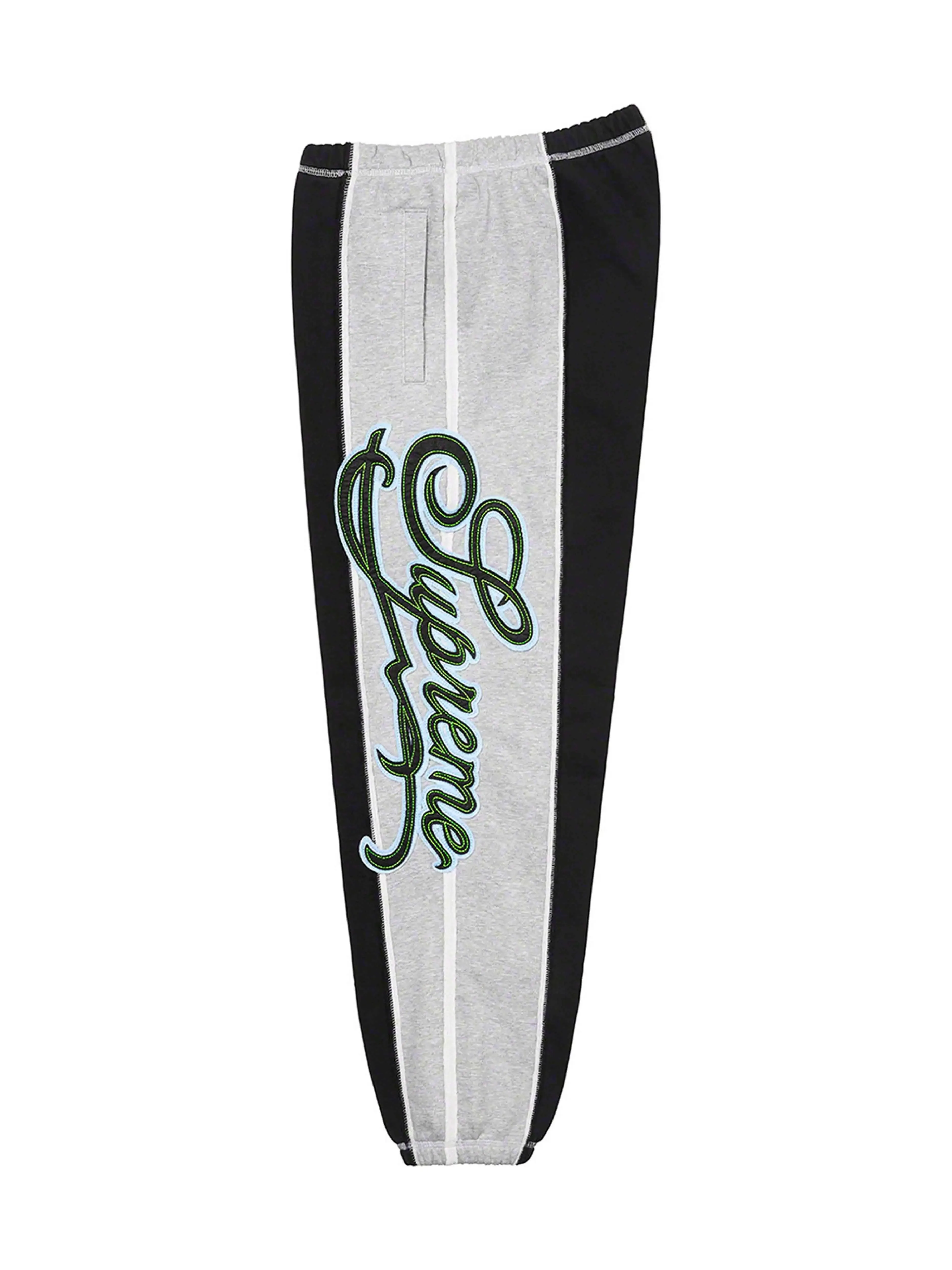 Supreme Paneled Script Sweatpants Black [SS21]