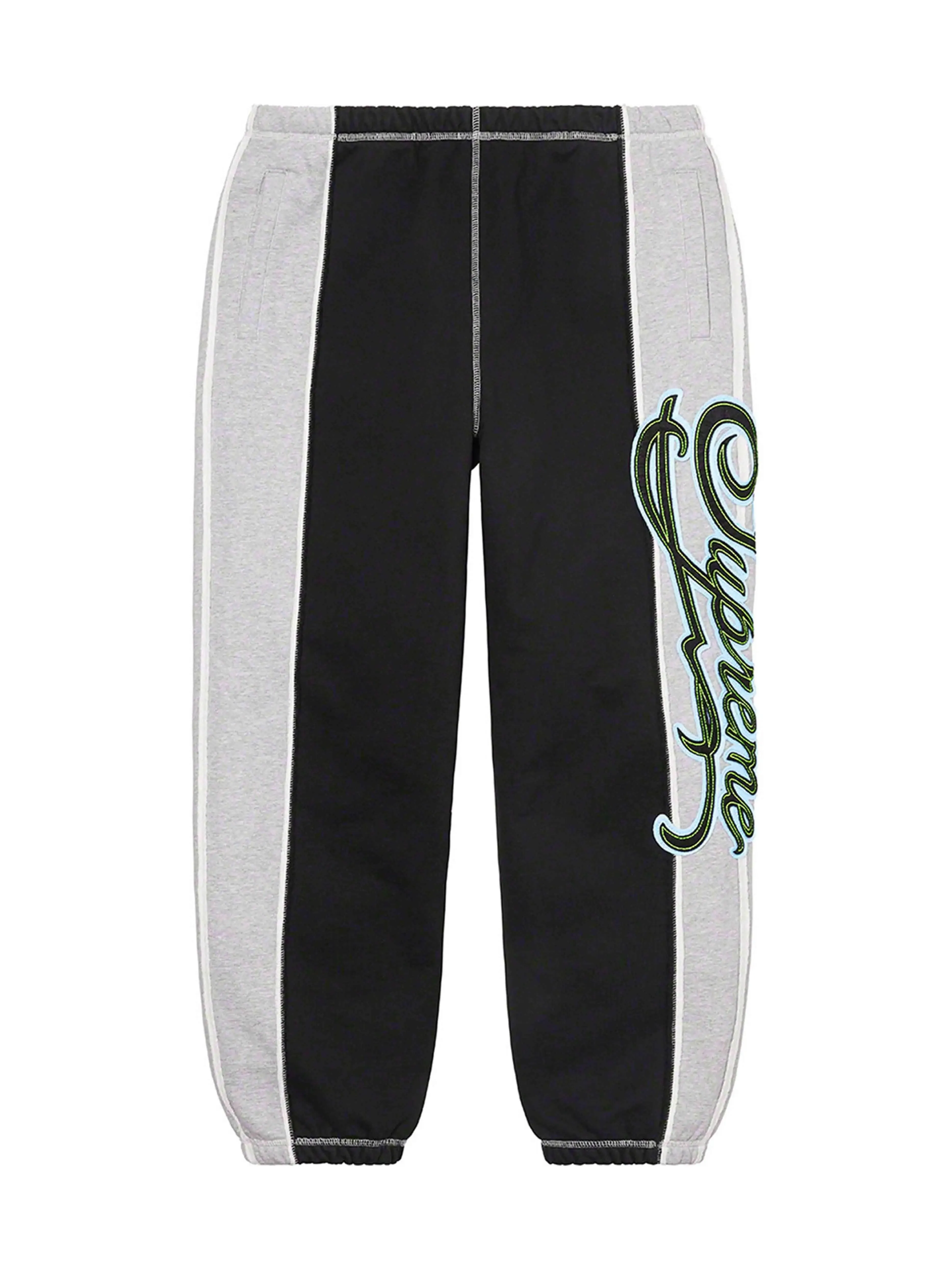 Supreme Paneled Script Sweatpants Black [SS21]