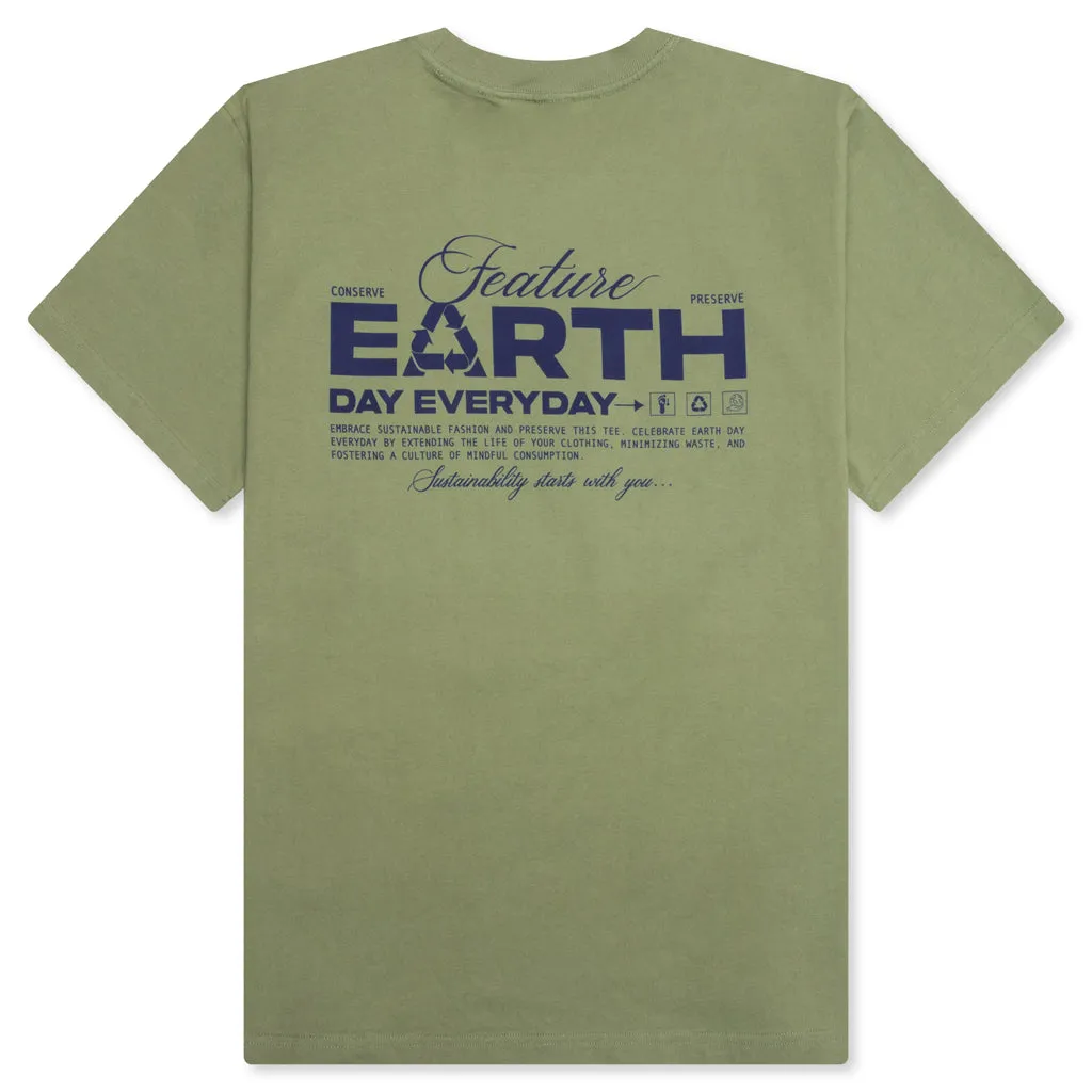 Sustained Earth Tee - Oil Green