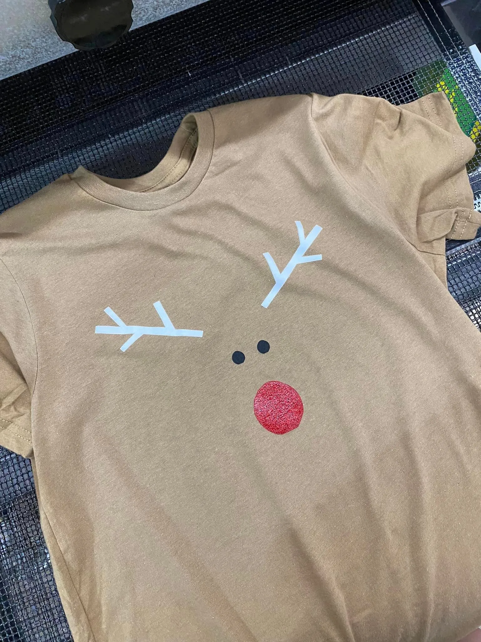 {THE MOST FAMOUS REINDEER OF ALL....RUDOLPH} Coyote Brown Crew Neck Tee