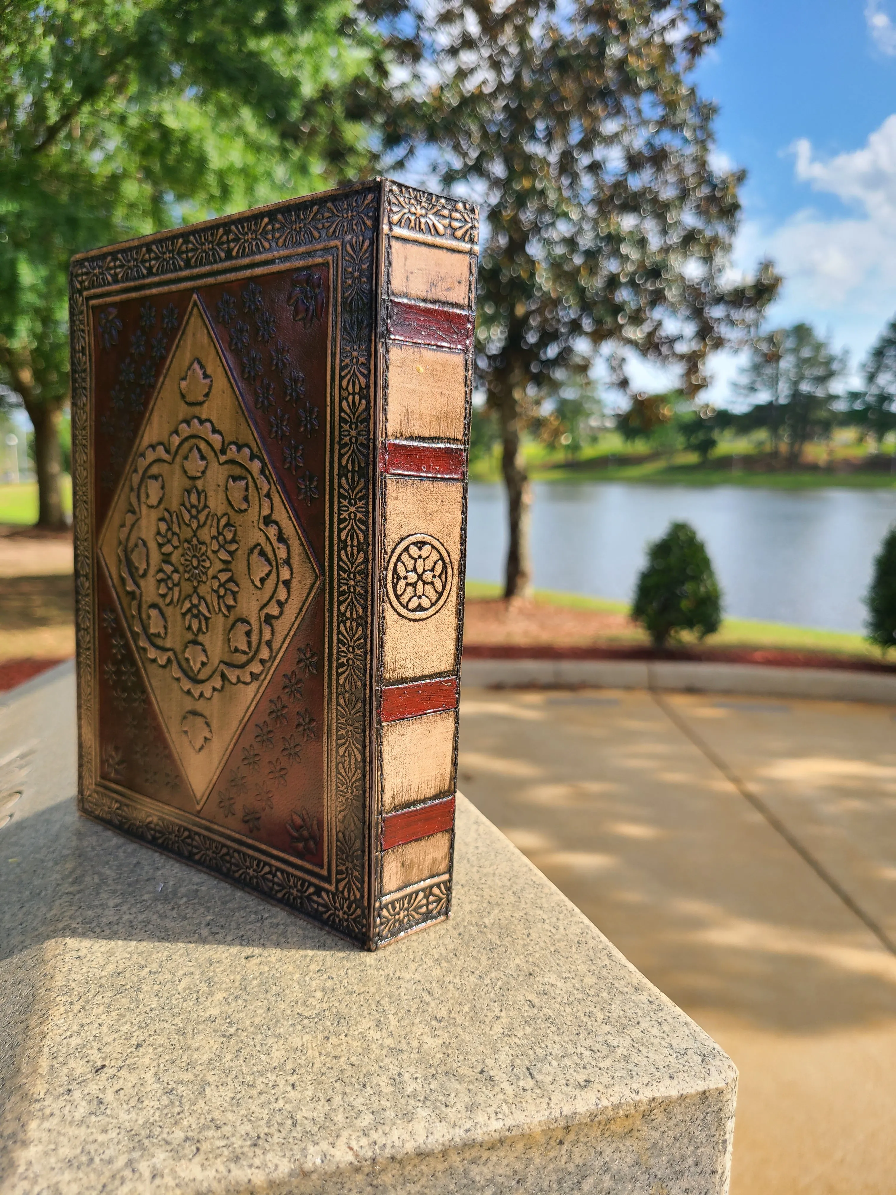 Tree Of Life Red and Tan Leather Writing Journal