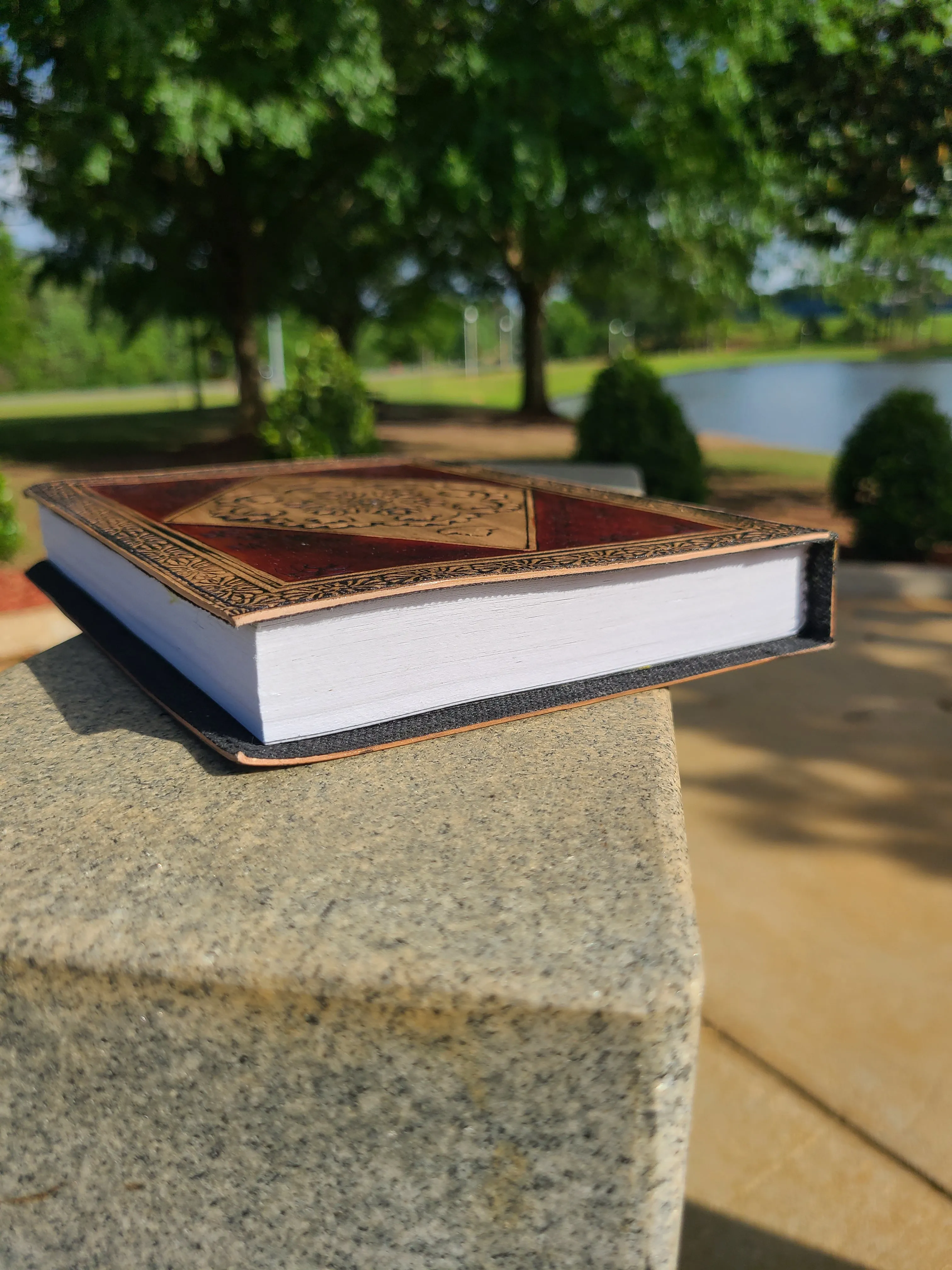 Tree Of Life Red and Tan Leather Writing Journal