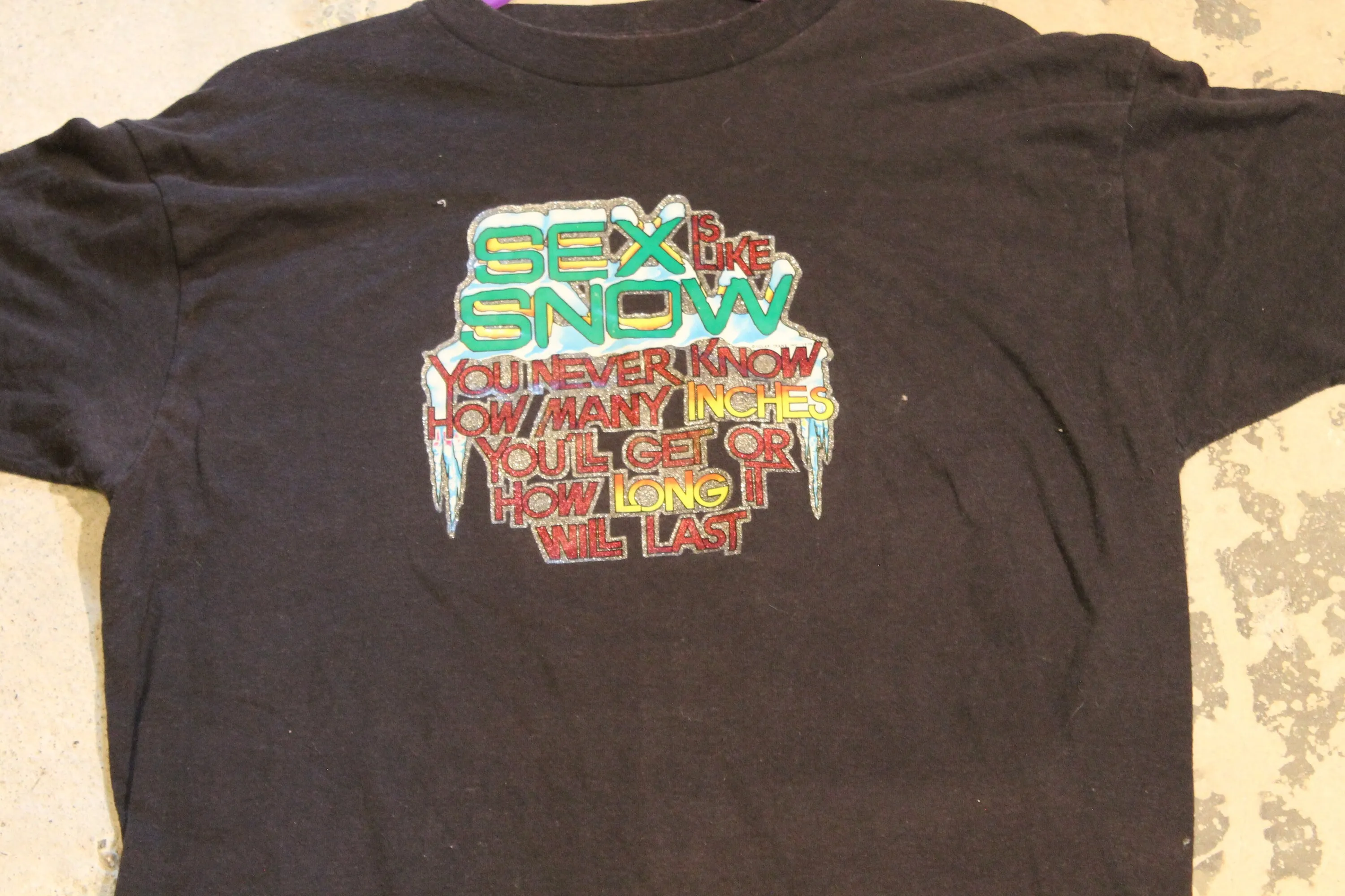 Vintage 1979 Sex Is Like Snow Graphic T Shirt / Novelty Tee / Made In USA / Single Stitch / True Vintage