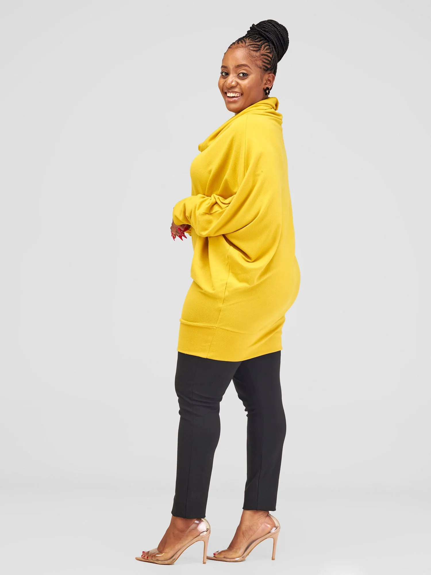 Vivo Basic Dolman Sweater - Mustard