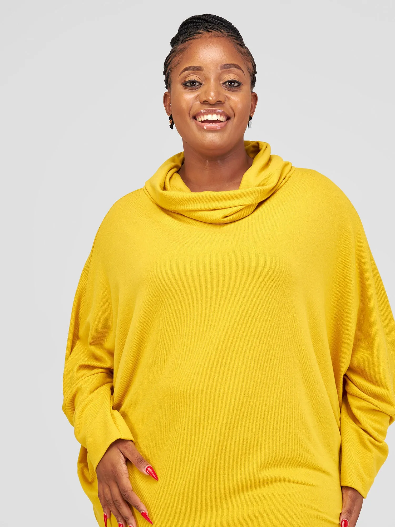 Vivo Basic Dolman Sweater - Mustard