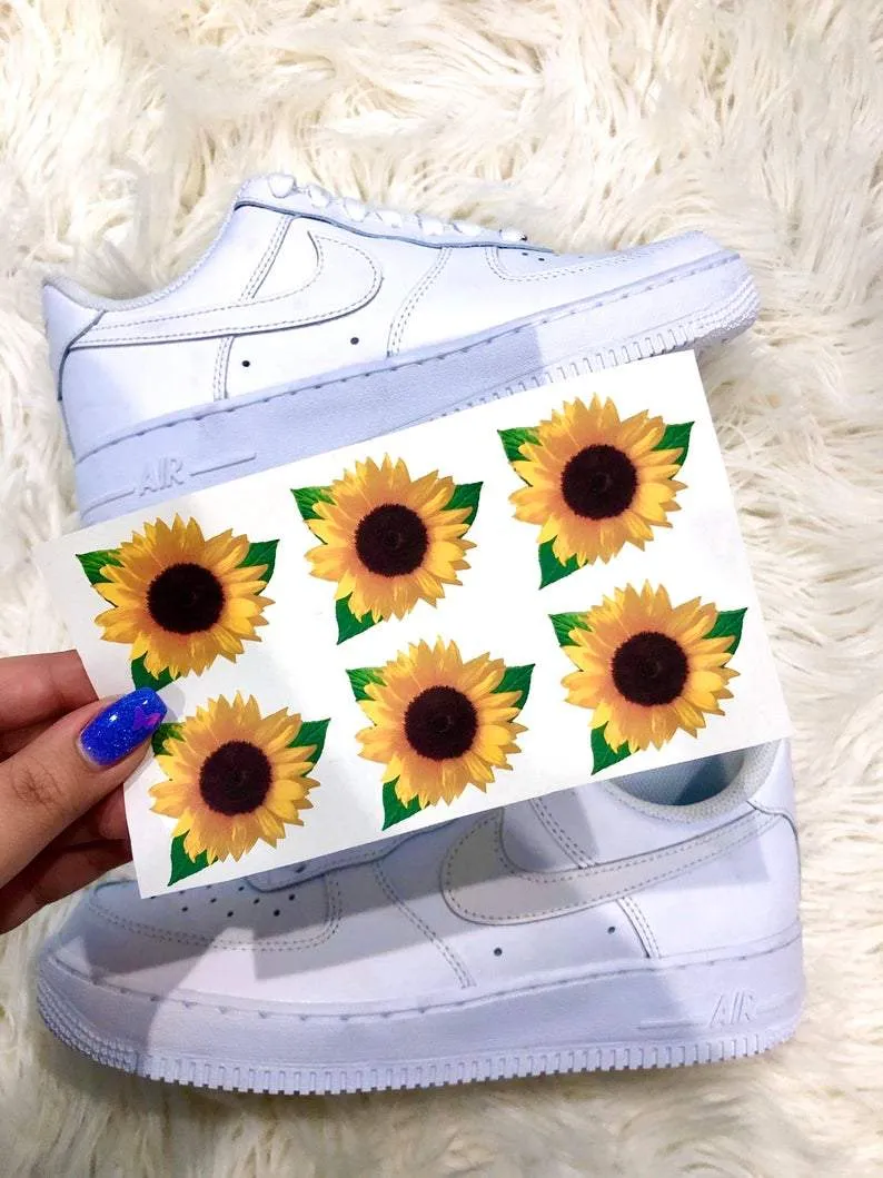 Yellow Sunflower Iron On Shoe Decal